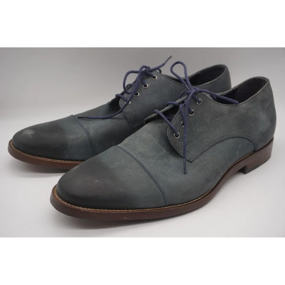 Wallin & Bros. Shoes Blue Leather Cap Toe Derby Dress M13618 Men's Size 13 M